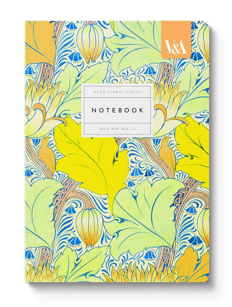 Neon Floral Arts & Crafts Notebook A5