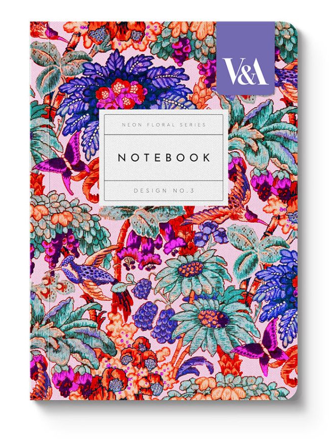 Neon Floral Coral Jungle Notebook A6