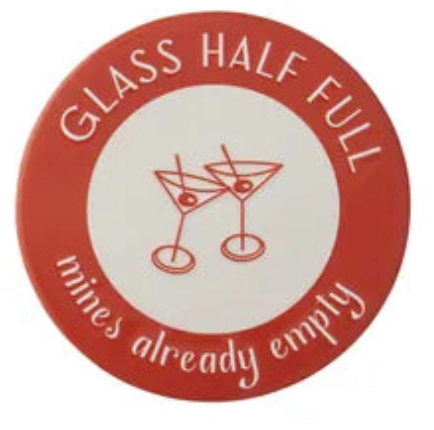 Glass Half Full Ceramic Coaster