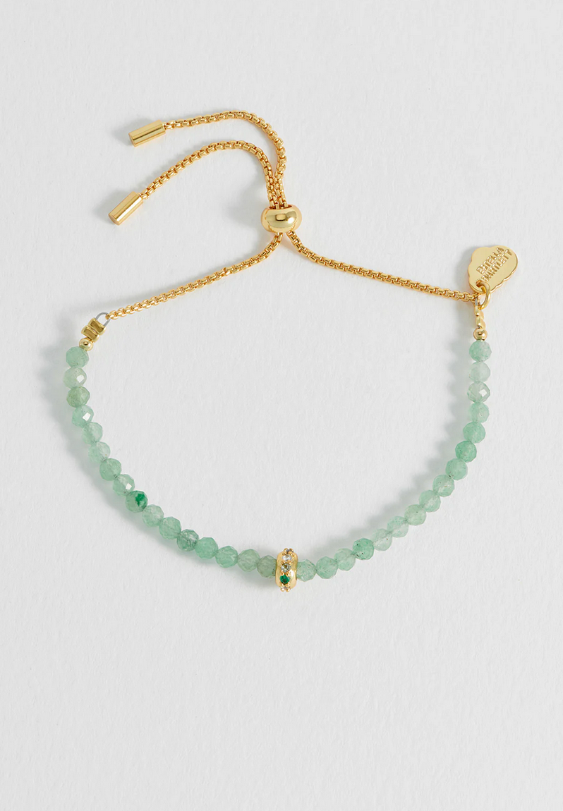 Green Aventurine Cz Disc Amelia Bracelet