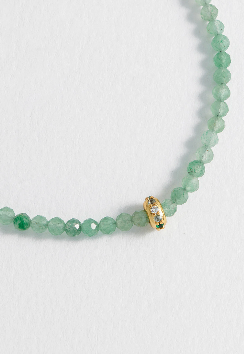 Green Aventurine Cz Disc Amelia Bracelet