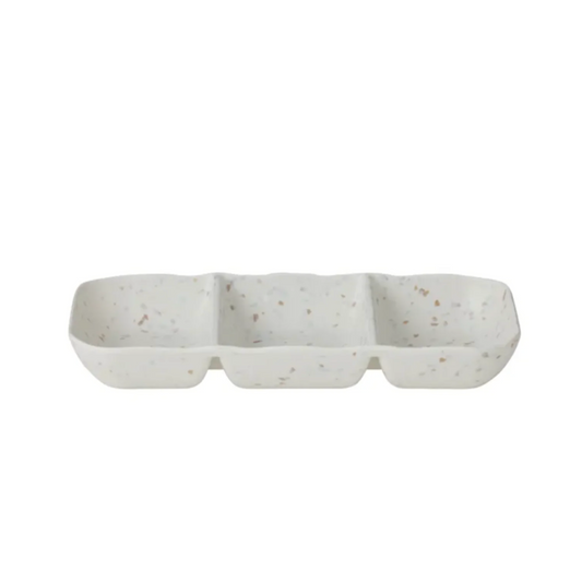 Tidal Terrazzo Melamine Three Division Platter