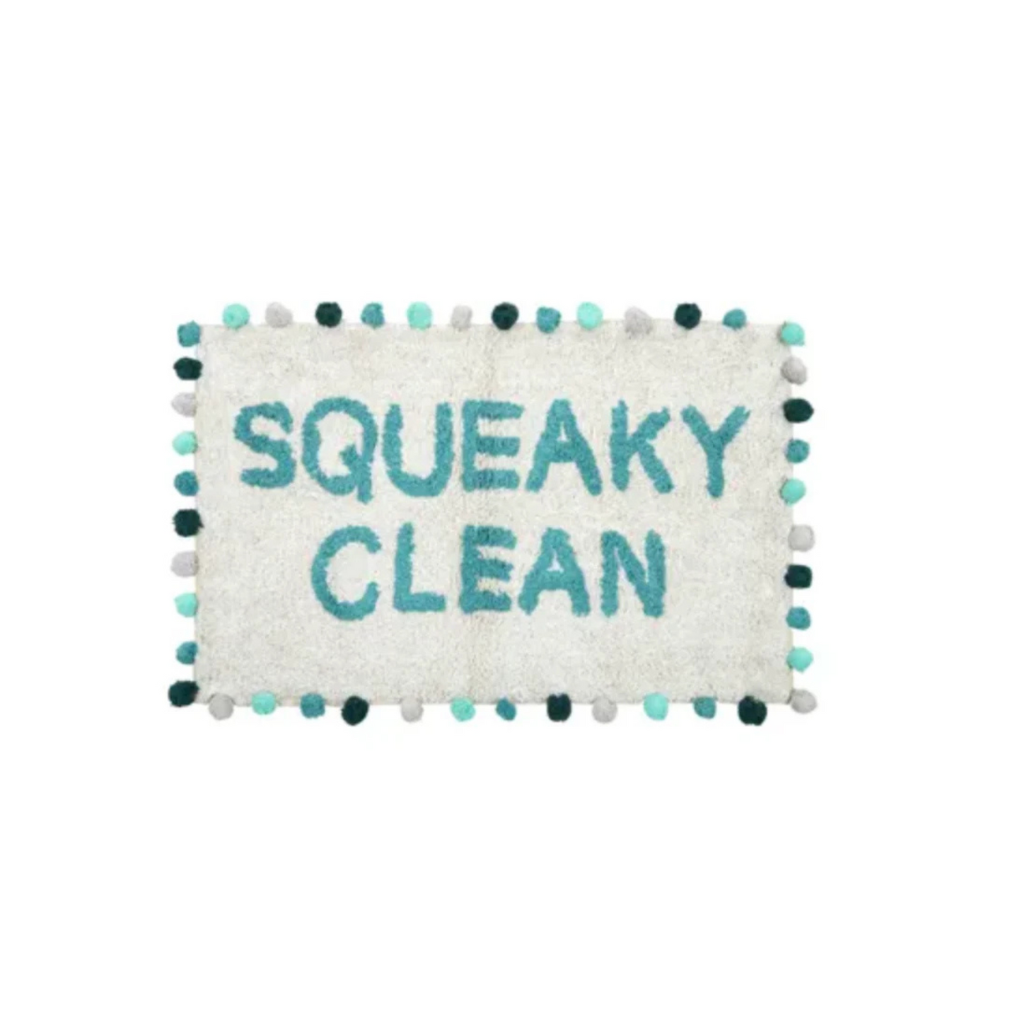 Squeaky Clean Bathmat 50x80cm in White Green