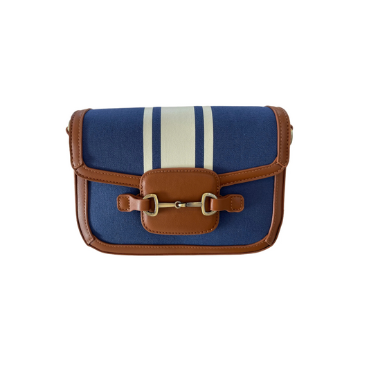 Navy Stripe Satchel