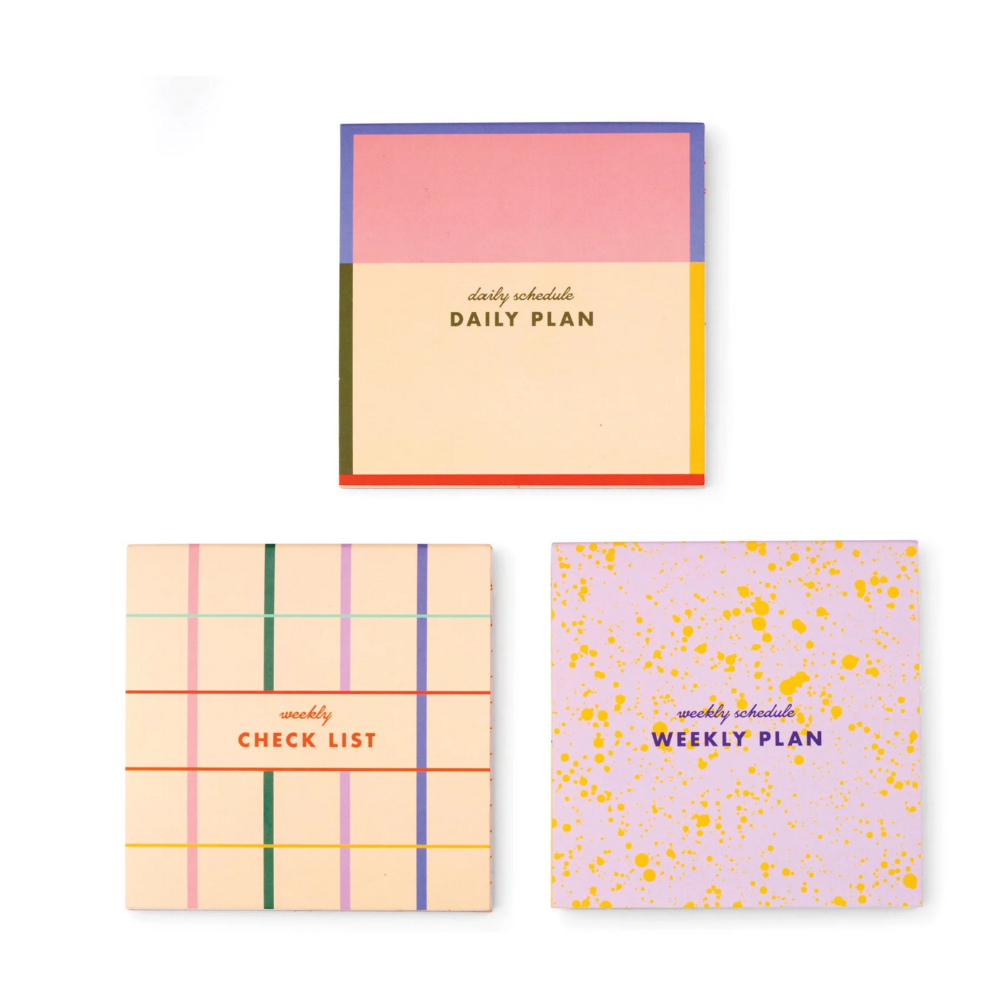 Inkerie Sticky Note Memo Pads 3pcs Set Multi-Coloured