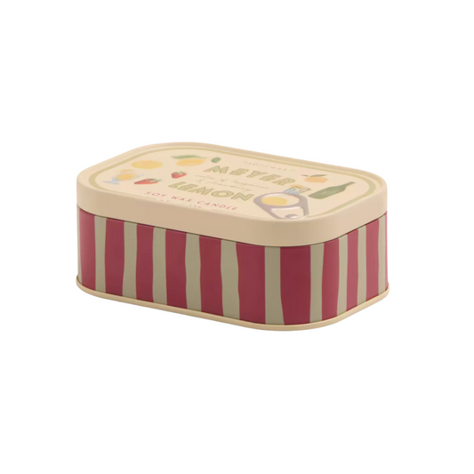 Bistro Lemon Printed Tin Candle - Meyer Lemon