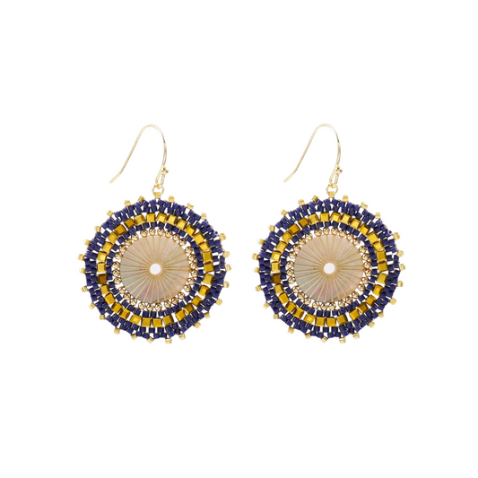 Beaded Earrings - Blue