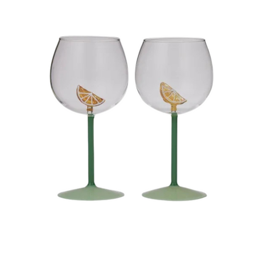 Lemon Gin Ballon Glasses Set of Two