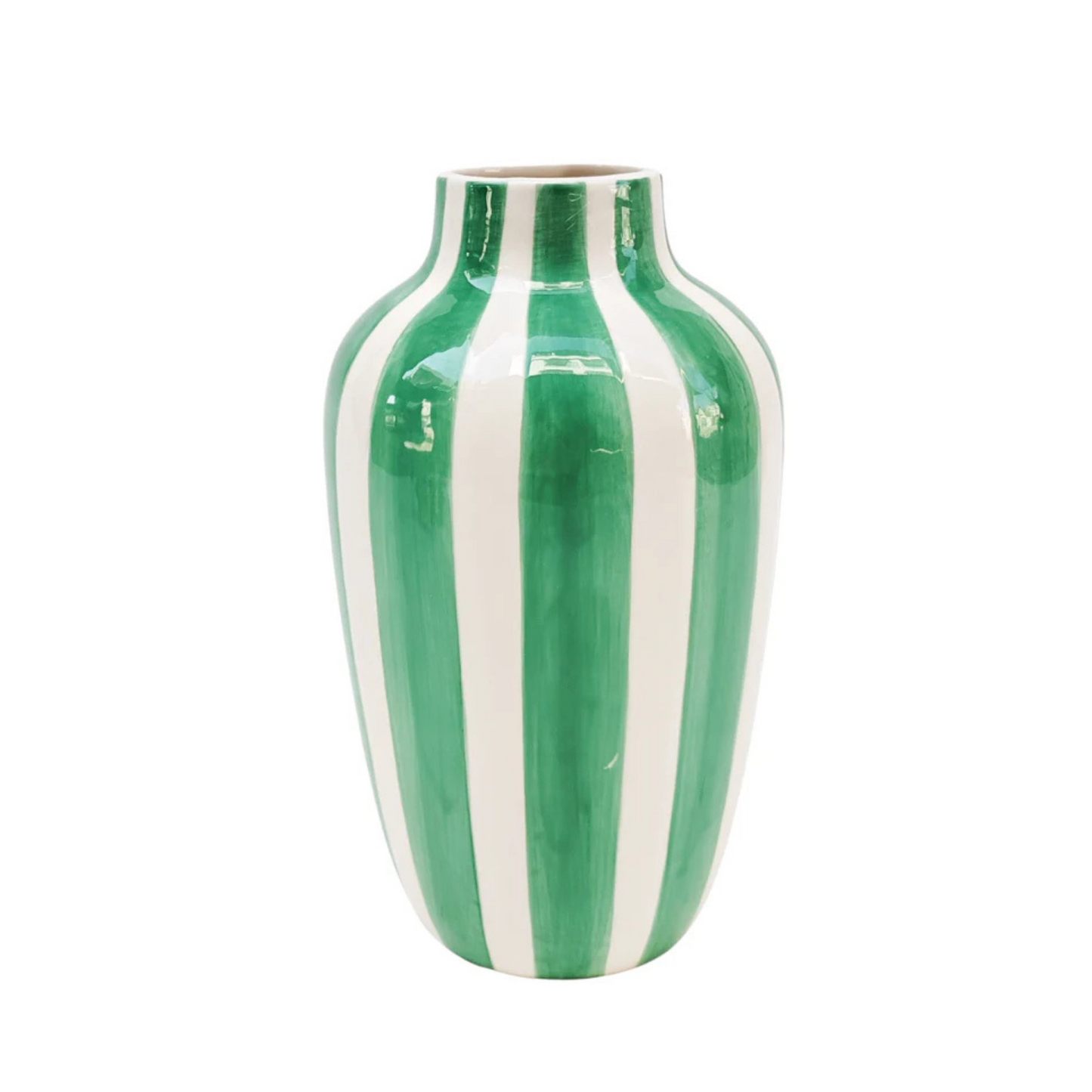 Halcyon Stripe Vase Green
