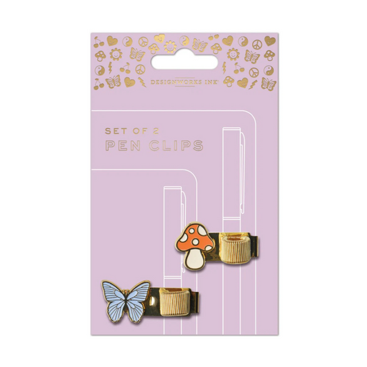 Pen Clips - Butterfly & Mushroom (set of 2)