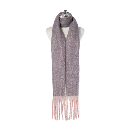 Grey & Soft Pink Scarf