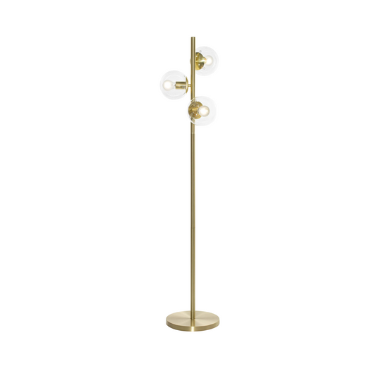 Amilla Floor Lamp Brushed Gold & Clear
