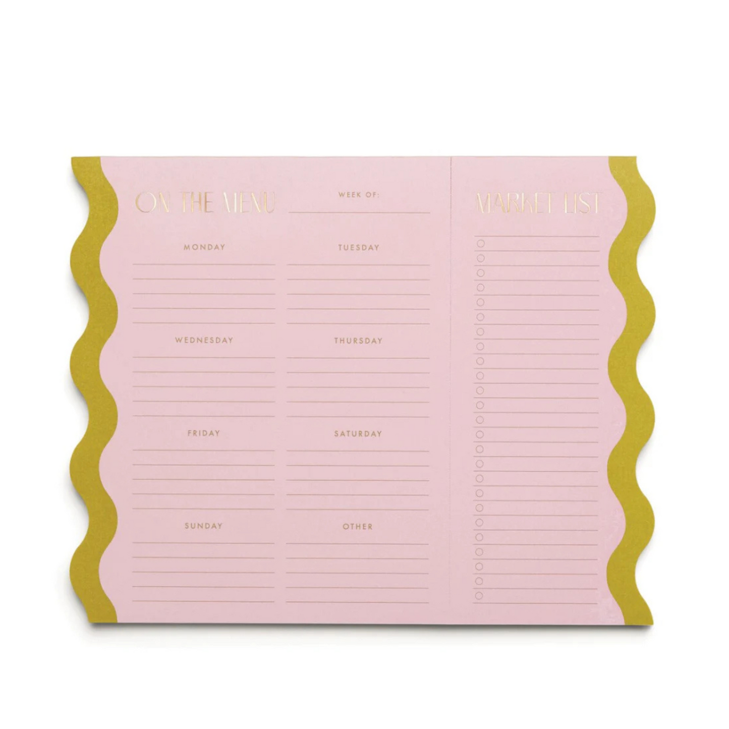 Meal Planner Notepad with Magnets - Pink & Chartreuse