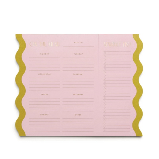 Meal Planner Notepad with Magnets - Pink & Chartreuse