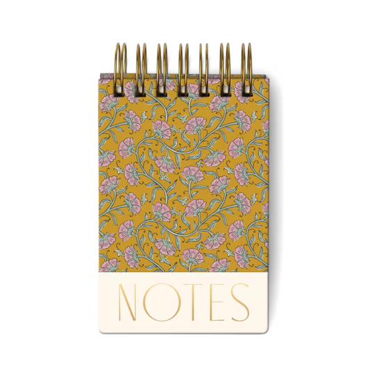 Twin Wire Chunky Notepad - Green Vintage Floral