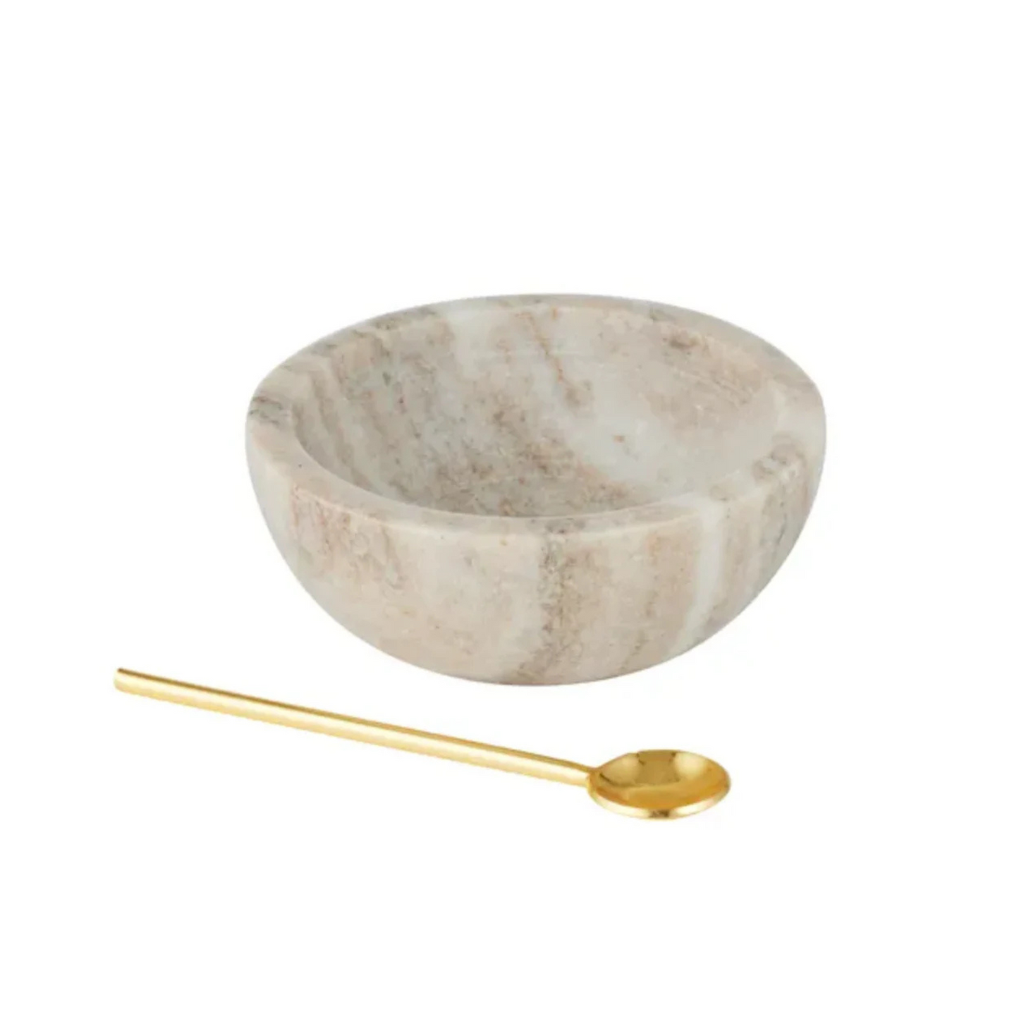 Neo Marble Bowl and Spoon in Beige