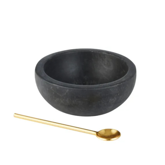Neo Marble Bowl and Spoon in Grey