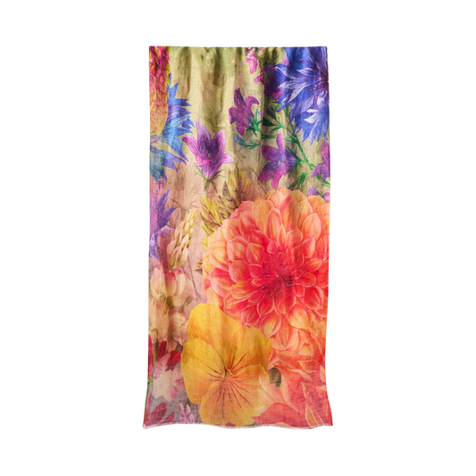 Bountiful Blooms Linen Cotton Scarf