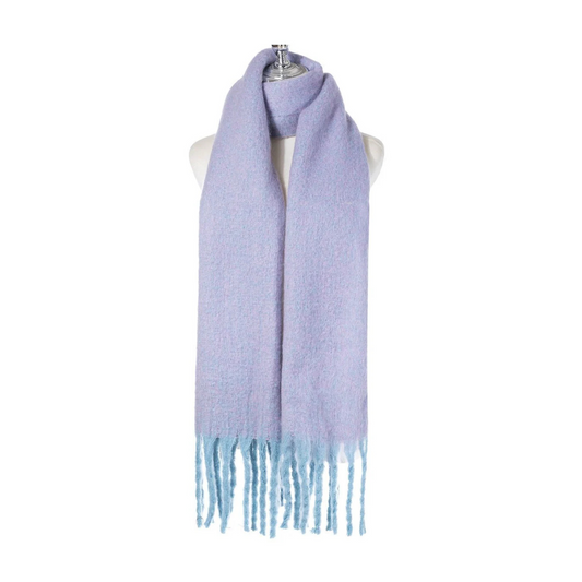 Lilac & Blue Tassel Scarf