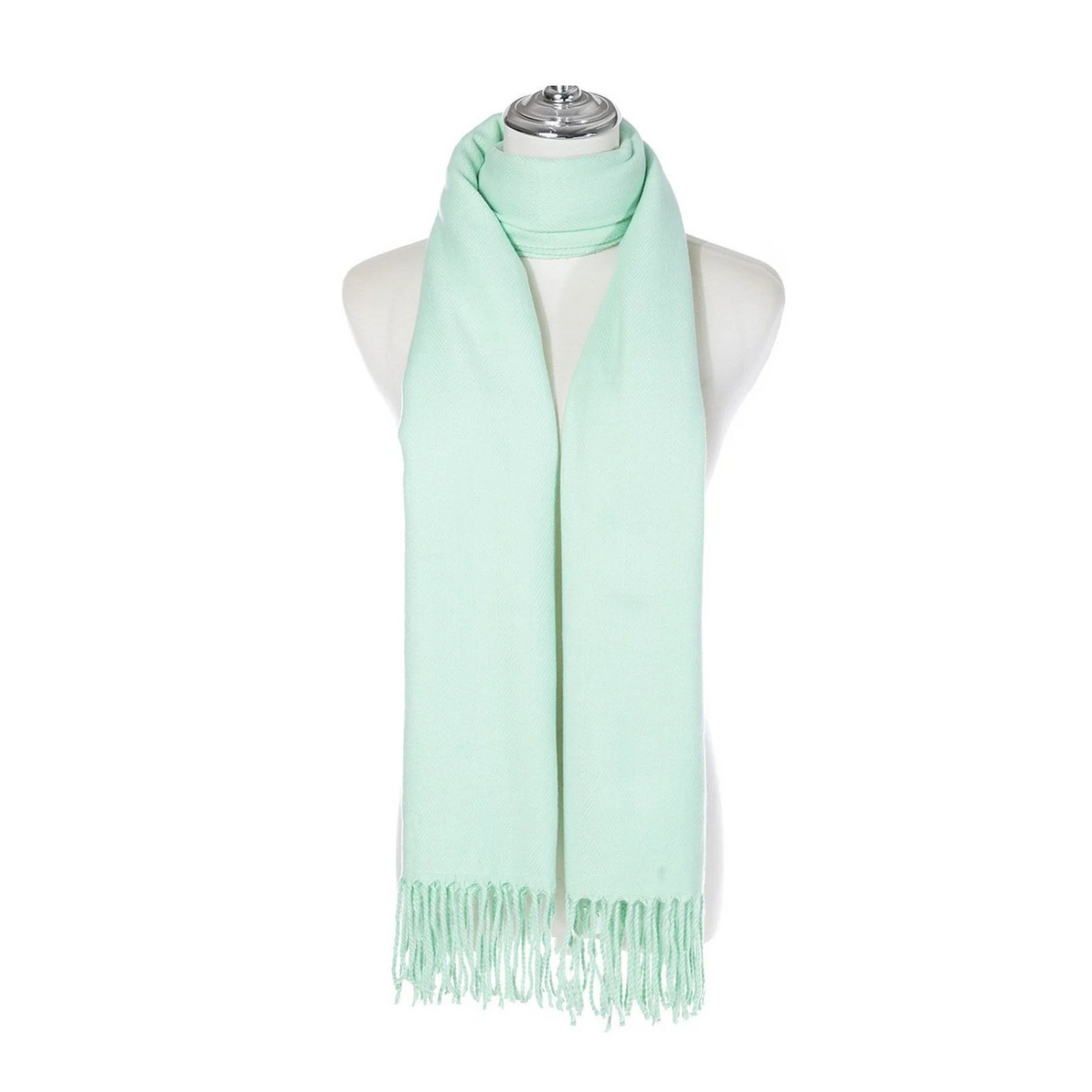 Knitted Tassels Teal Scarf