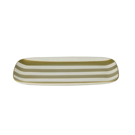Calypso Ceramic Platter 25x38cm Olive