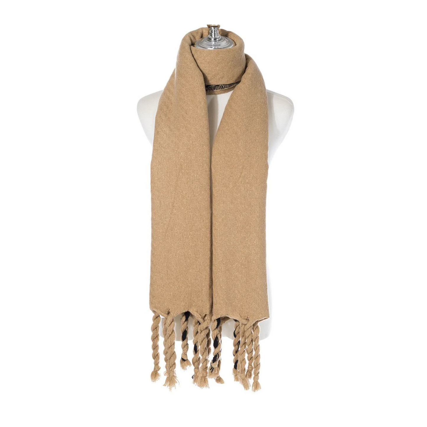 Contrast Outline Coffee & Black Scarf