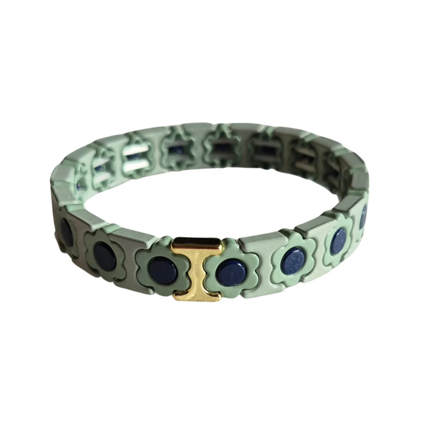 Mint & Blue Flower Bracelet