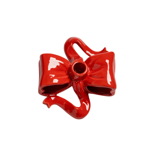 Candle Holder Ribbon Red