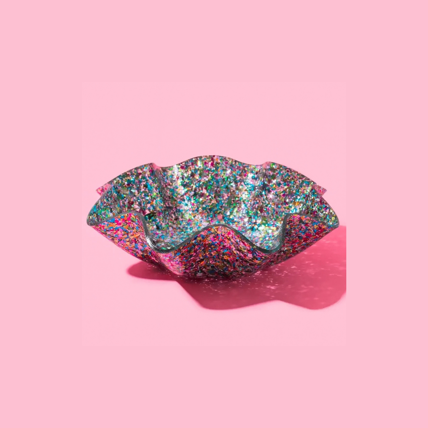 Wavy Acrylic Nesting Bowl - Small - Colourful Confetti
