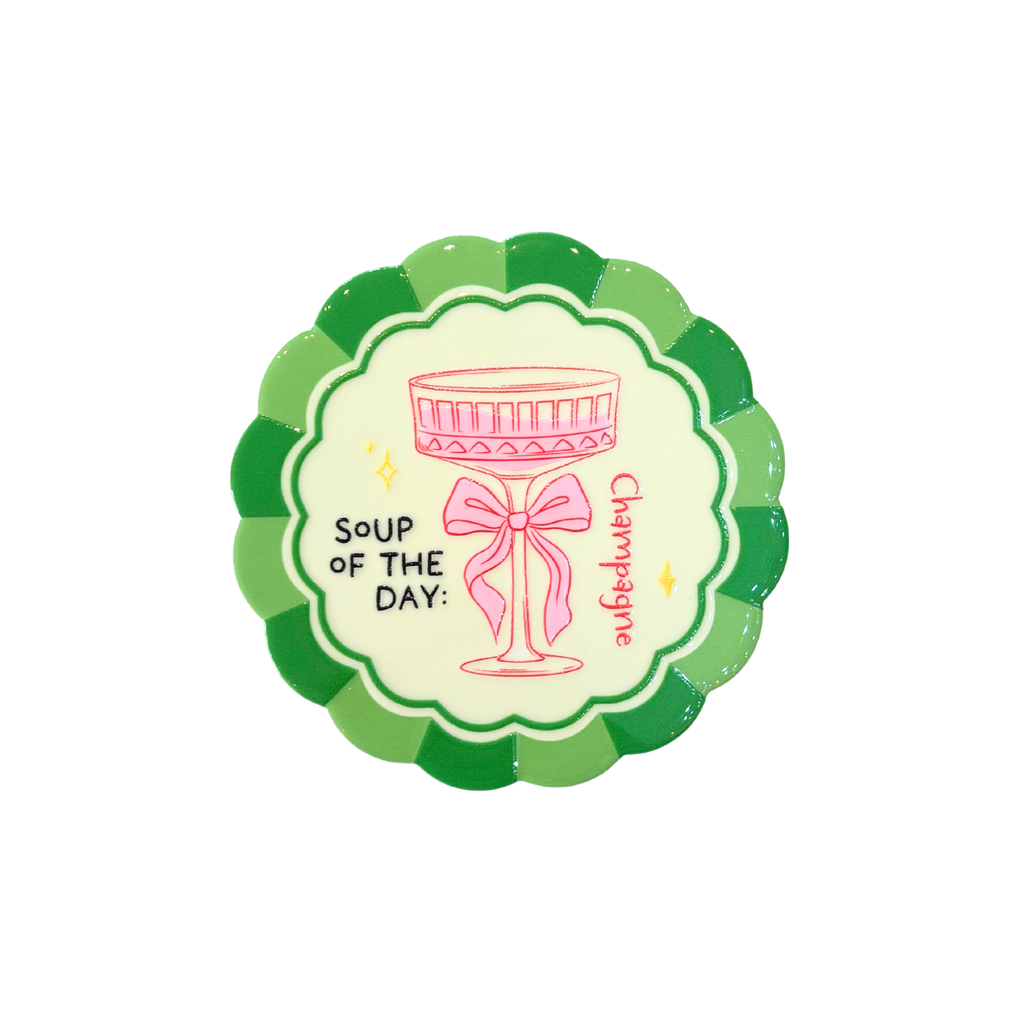 Soup Of The Day Champagne Ceramic Coaster
