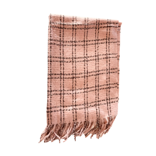 Checkered Line Pink Scarf
