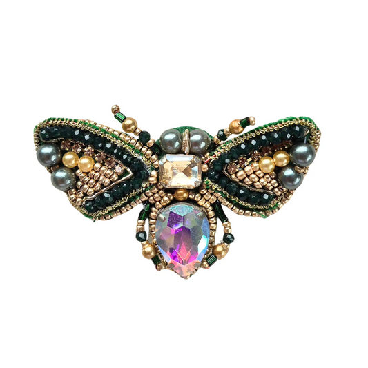 Green & Gold Bee Brooch