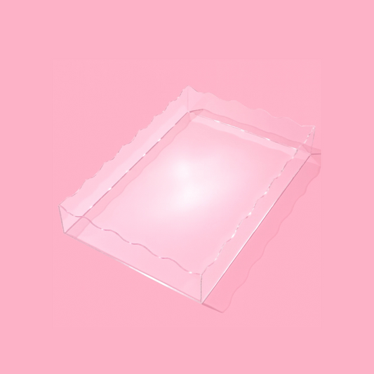 Wavy Acrylic Tray - Rectangle - Large - Clear