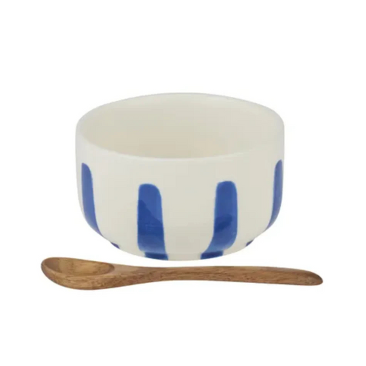 Azzuro Ceramic Bowl with a Spoon