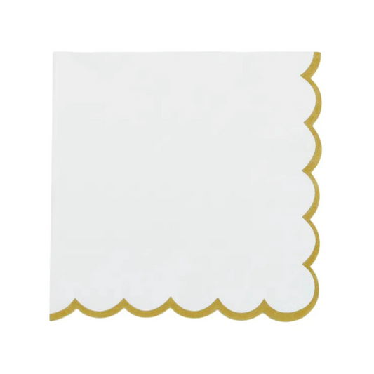 Halcyon White & Gold Paper Napkin 20 pack