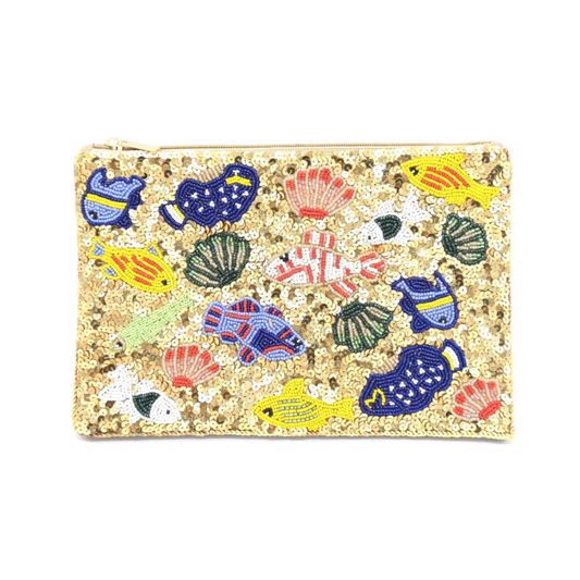 Beaded Shell Clutch