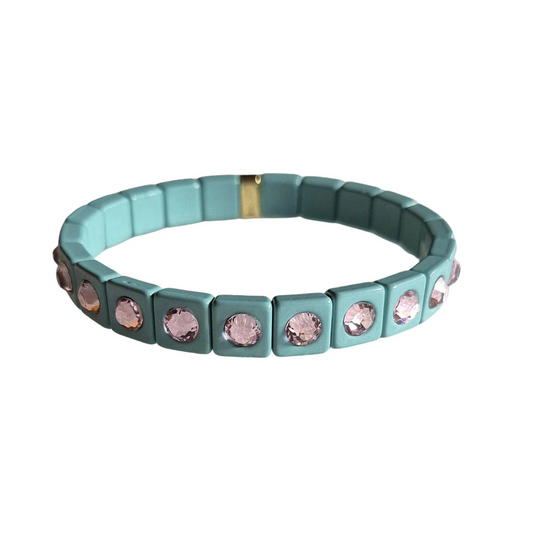 Light Blue & Pink Stone Bracelet