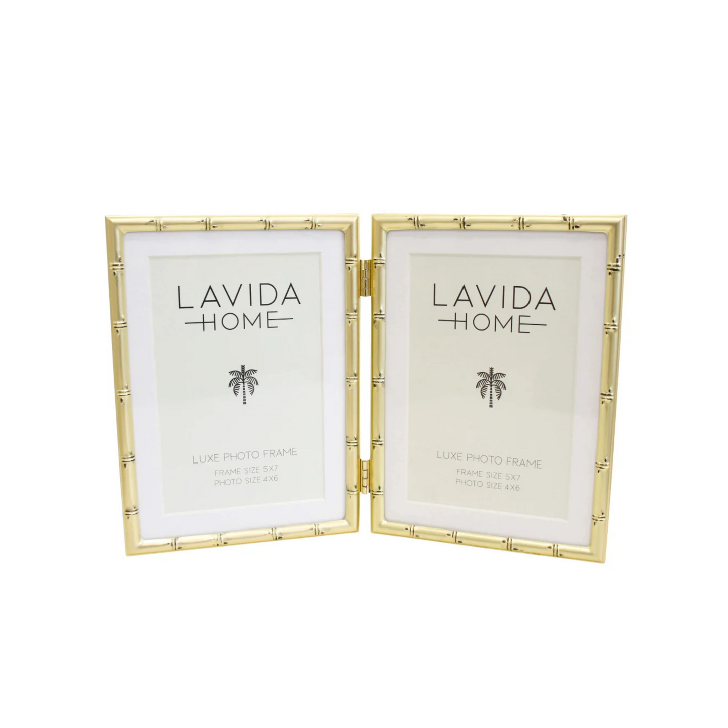 Frame 5x7 Double Bamboo Gold