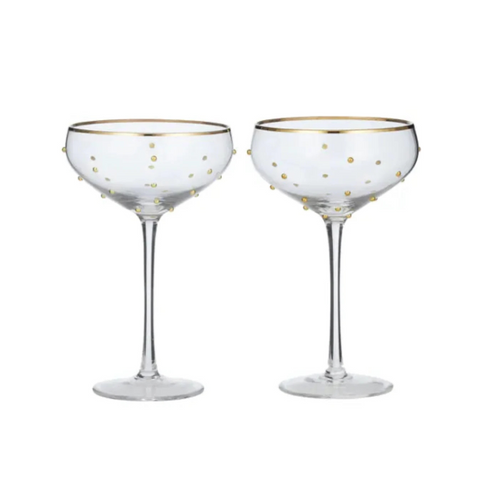 Gimlet Coupe Glass Set of Two in Gold