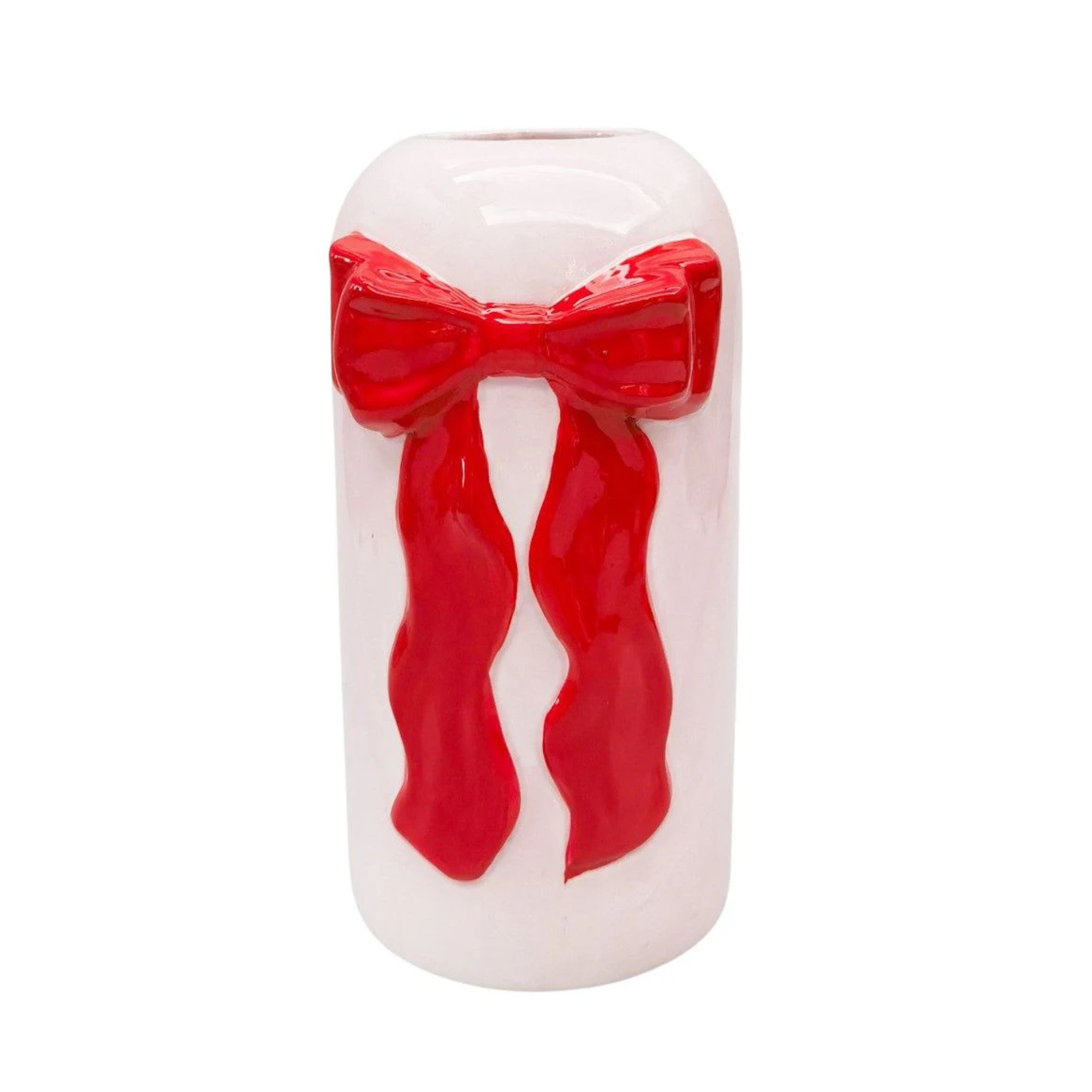 Tall Bow Vase Red & Pink