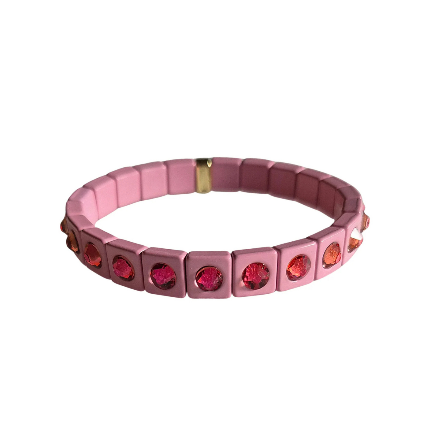 Light Pink & Red Stone Bracelet