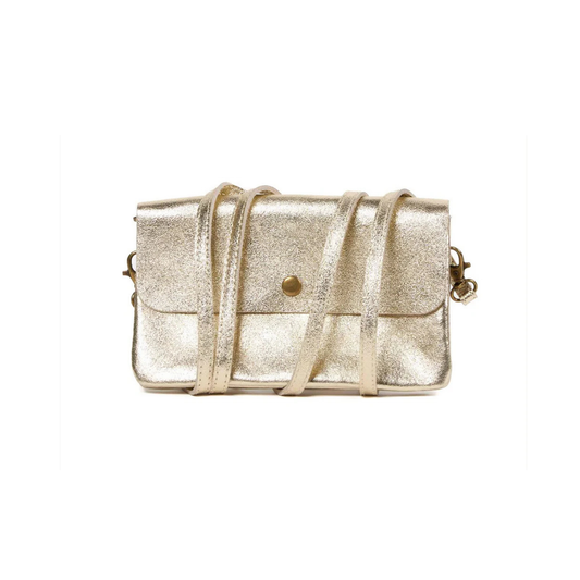 Metallic Clutch Cross Body Gold