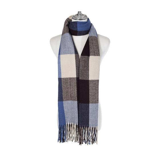 Giant Gingham Blue Scarf