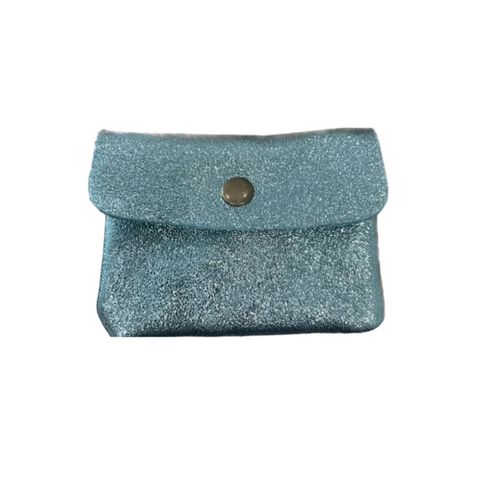 Coin Purse Metallic Aqua