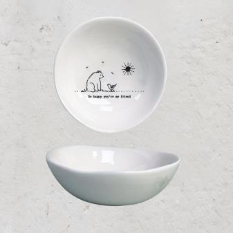 Wobbly Porcelain Bowl - So Happy You're My Friend