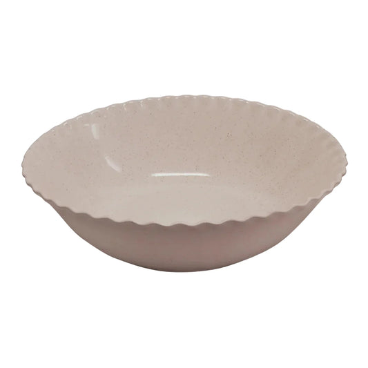 Cleo Wavy Serving Bowl - Speckle Cream