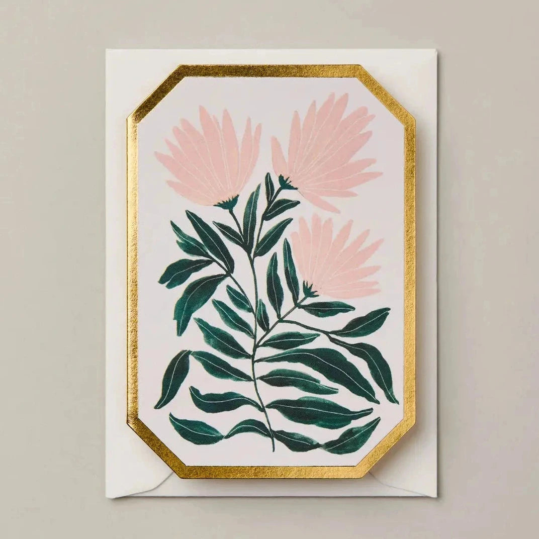 Chrysanthemum Botanical Mini Greeting Card