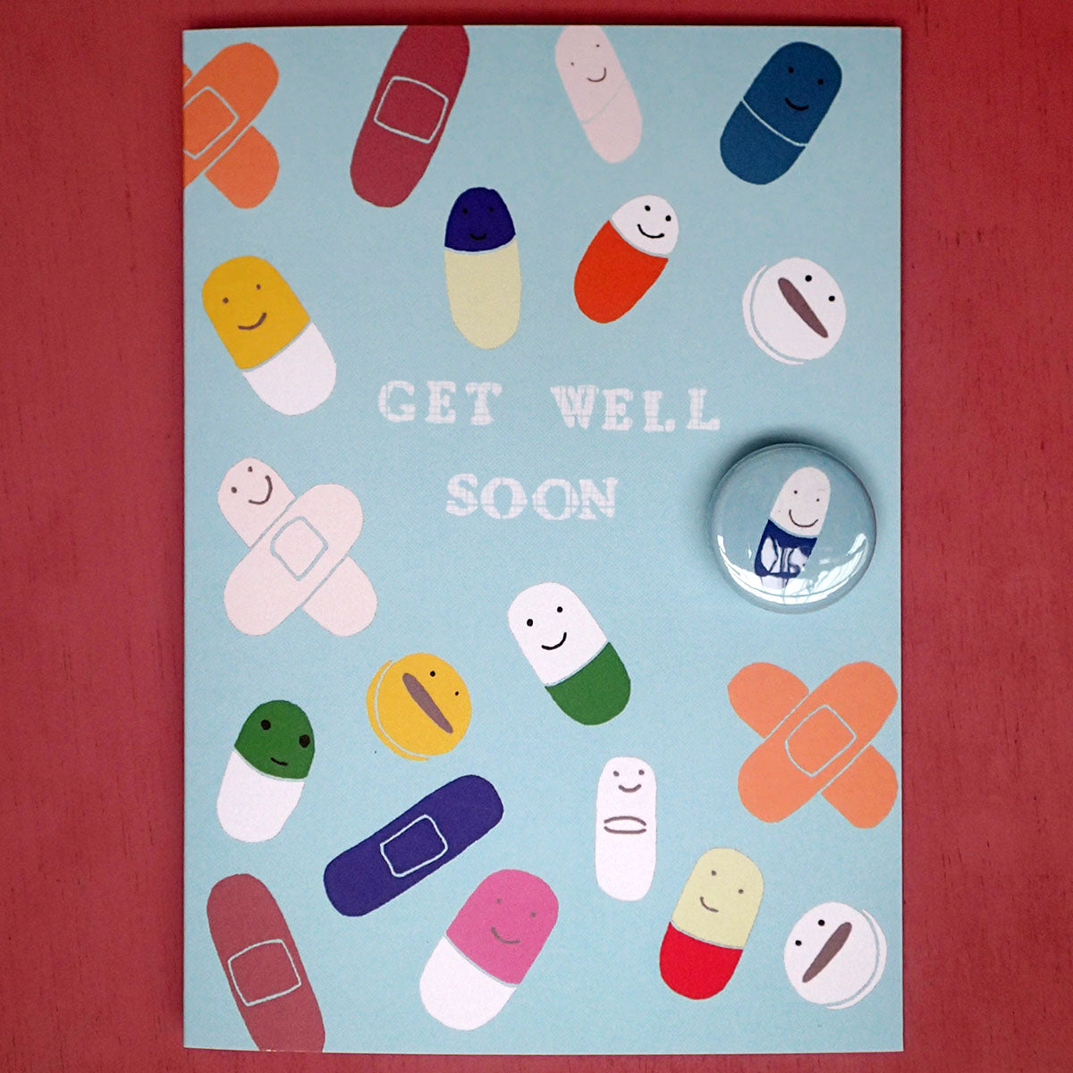 Get Well Medicines - Greeting Card with Badge