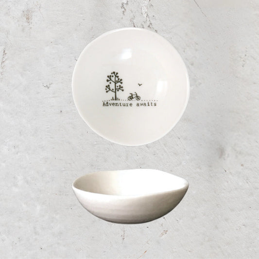 Wobbly Porcelain Bowl Small - Adventure Awaits