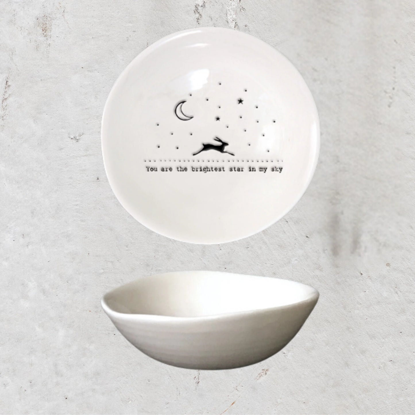 Wobbly Porcelain Bowl - You Are The Brightest Star In My Sky